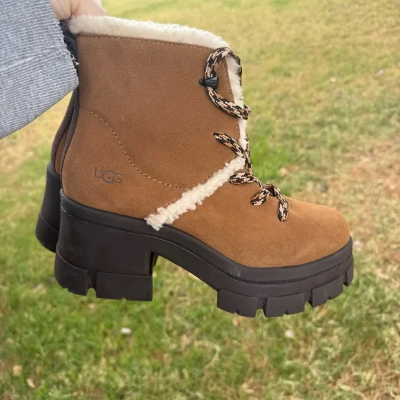 UGG Brooklyn Water Resistant Hiker Boot with Genuine Shearling Trim (Women) - Picture 5 of 10